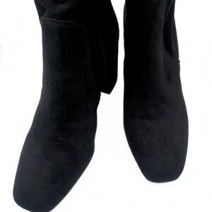 Franco Sarto Black Suede Ankle Booties